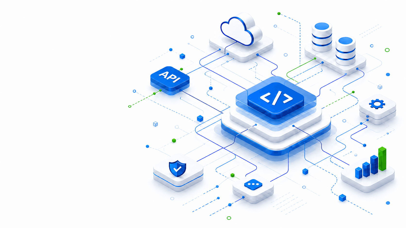 Connected digital ecosystem with cloud, databases, code, security and analytics
